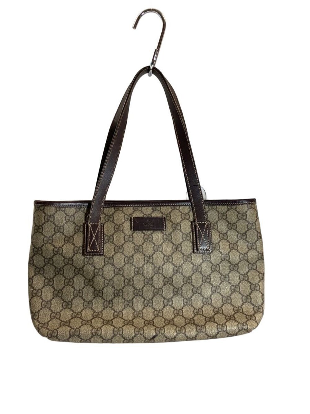 Gucci GG Supreme Leather Tote Bag Brown